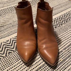 Brown leather ankle boots
